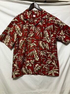 Hunt Club Red & Cream Tropical Button Shirt